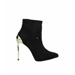Black Privileged by J.C Dossier Stiletto Bootie Boot Metal Heel 10